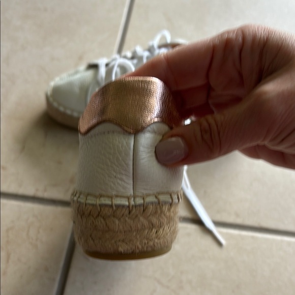 White Leather Espadrille Sneakers size 8 - Picture 4 of 8